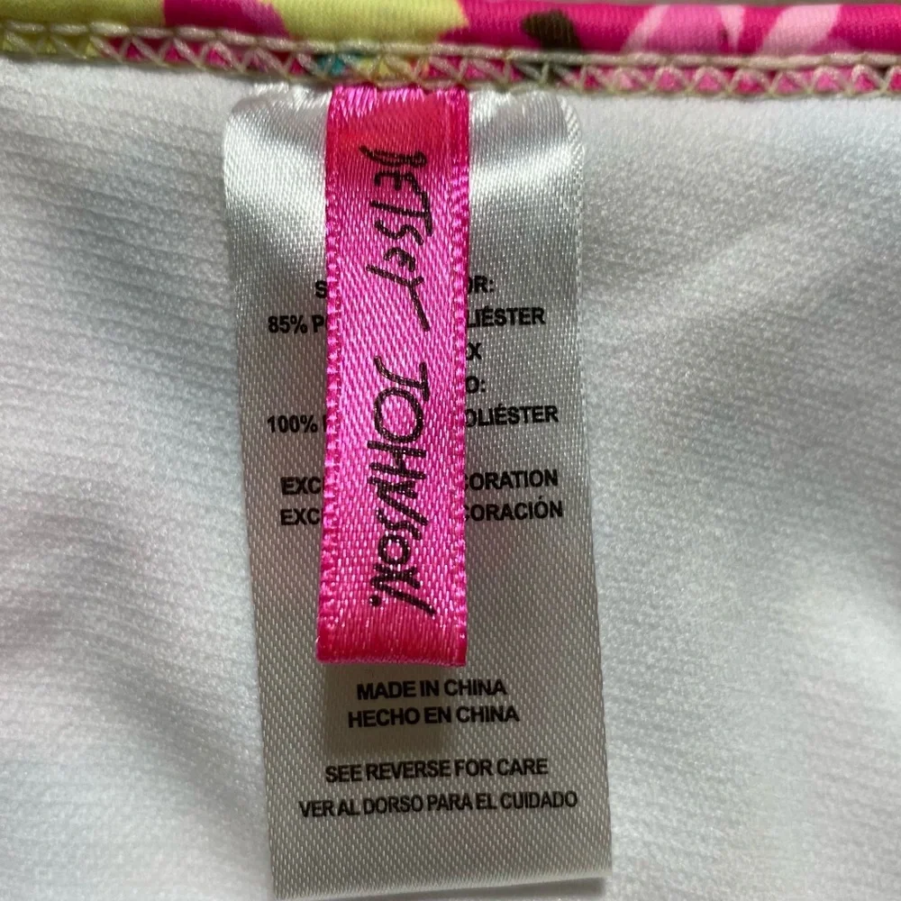 Betsey Johnson‎ Girls Floral Overlay Lined Bikini Top Size 5 Yellow UPF 50+